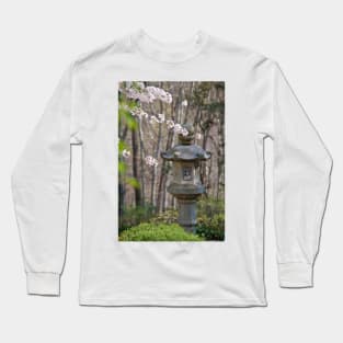 Japanese stone lantern in Japanese garden Long Sleeve T-Shirt